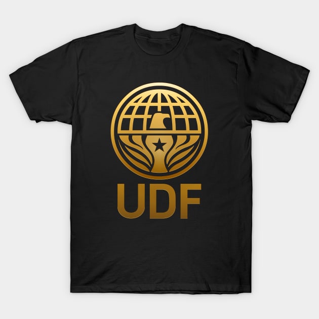 United Defense Force (UDF) - gold T-Shirt by HtCRU